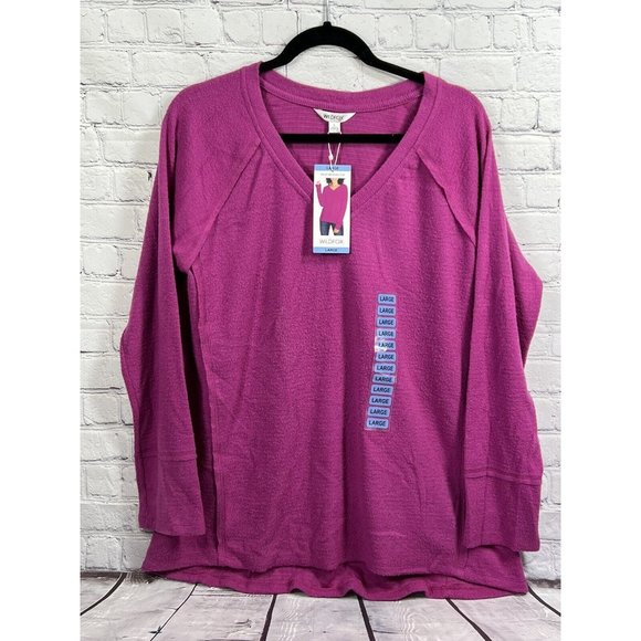 Wildfox Haley Brushed Long‎ Sleeve Knit Top Women’s Size Large NWT New - Picture 2 of 8